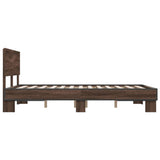 Bed frame without mattress brown oak 135x190 cm