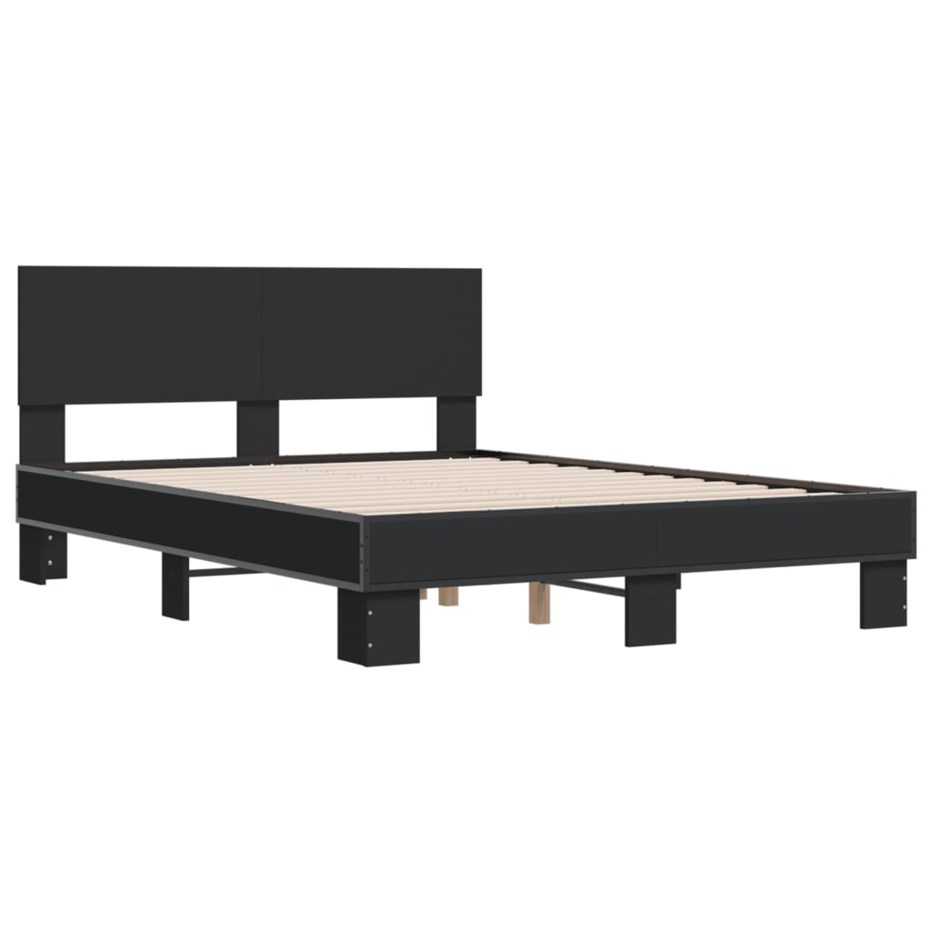 Cadre de lit sans matelas noir 140x190 cm