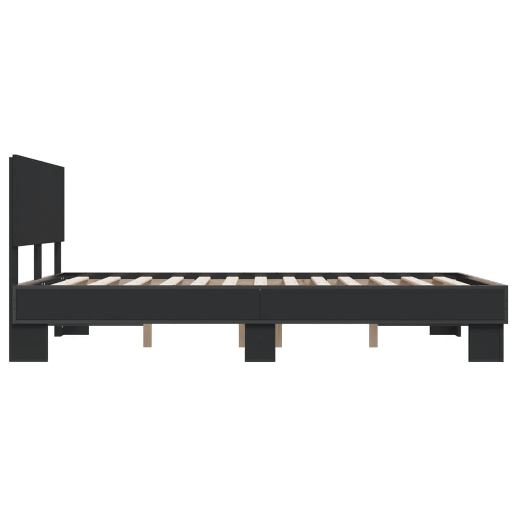 Cadre de lit sans matelas noir 140x190 cm