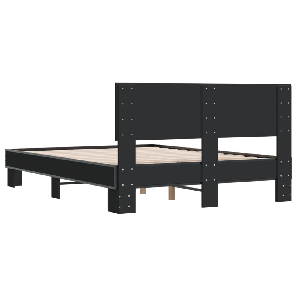 Cadre de lit sans matelas noir 140x190 cm