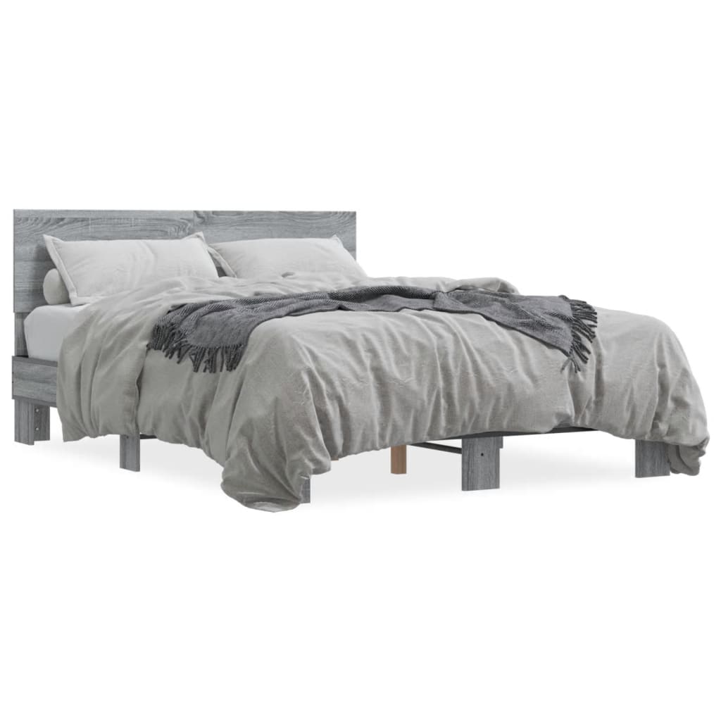 Cadre de lit sans matelas sonoma gris 140x190 cm