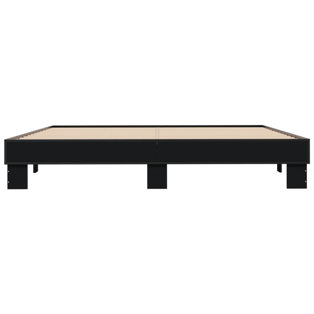 Cadre de lit sans matelas noir 200x200 cm