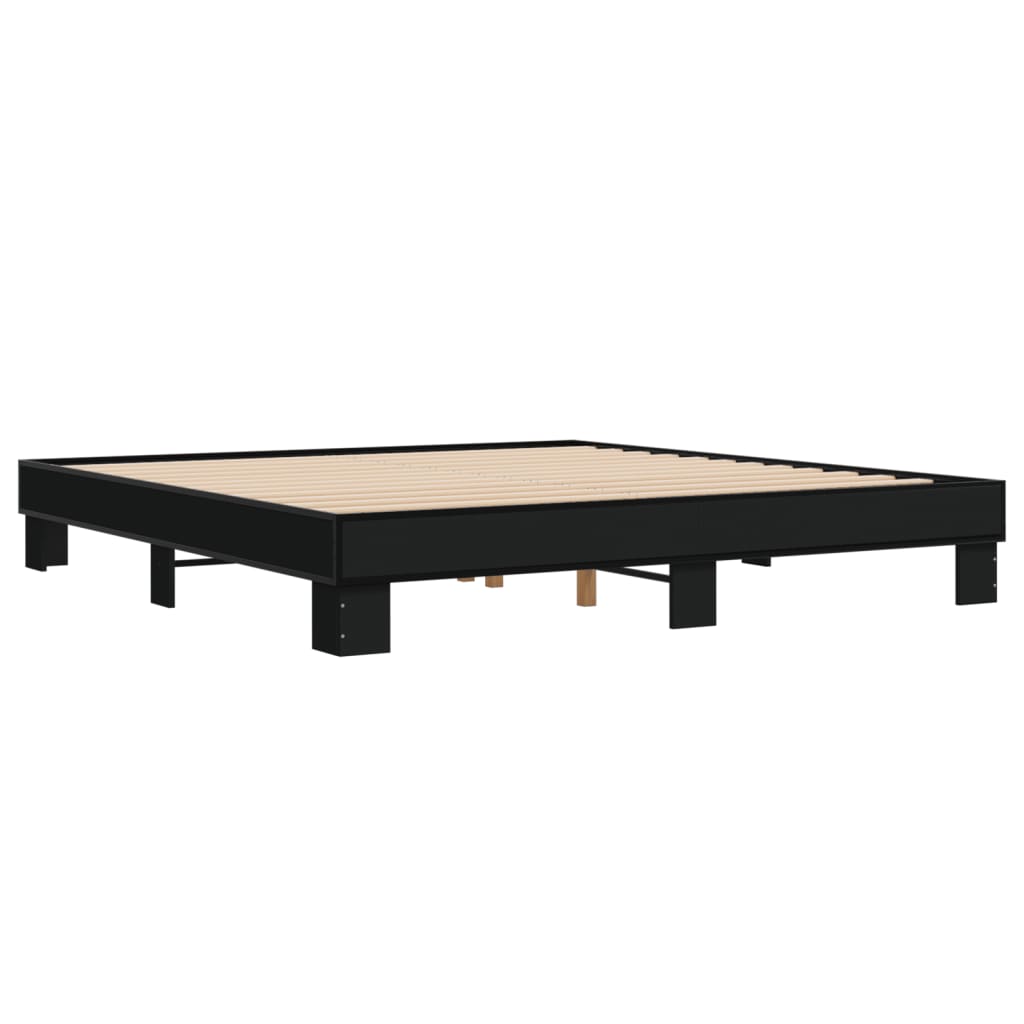 Cadre de lit sans matelas noir 200x200 cm