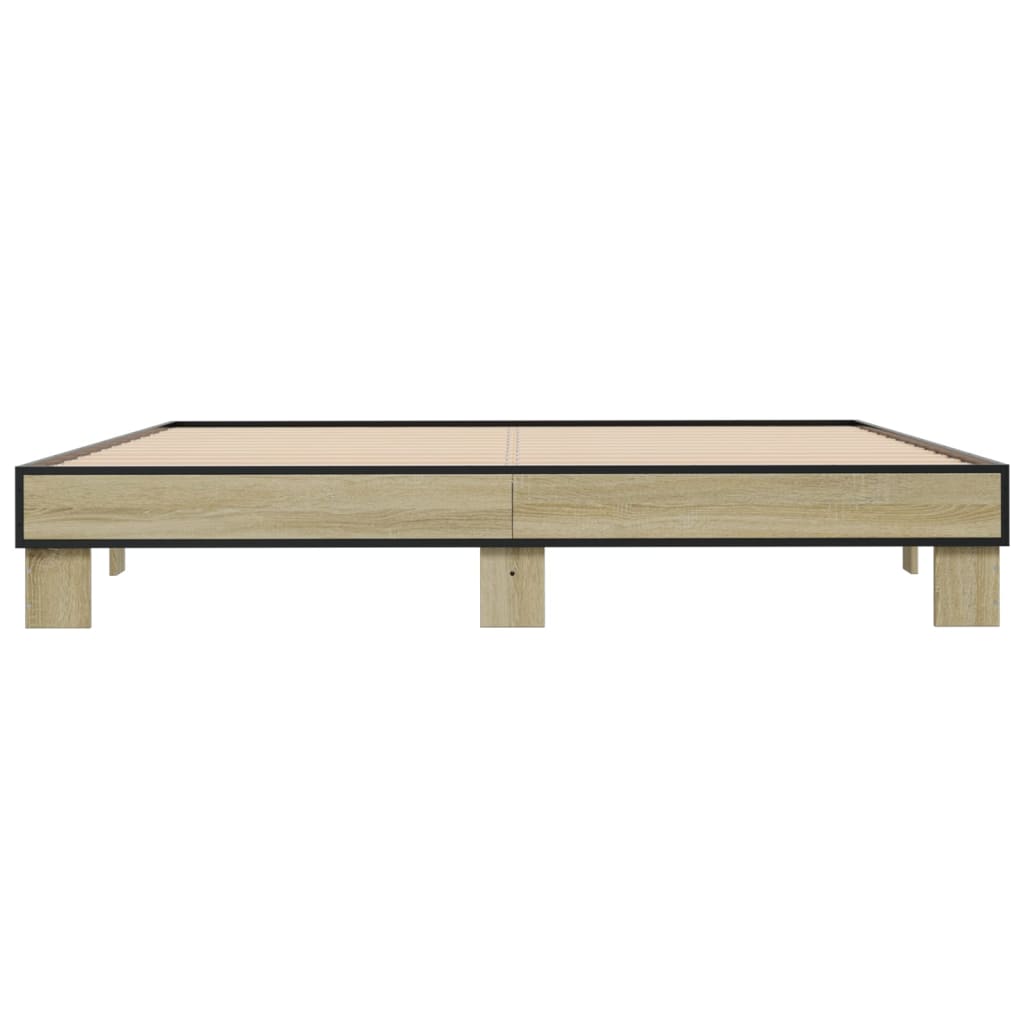 Bed frame without mattress sonoma oak 200x200 cm