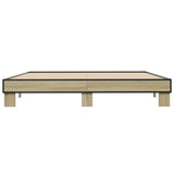 Bed frame without mattress sonoma oak 200x200 cm