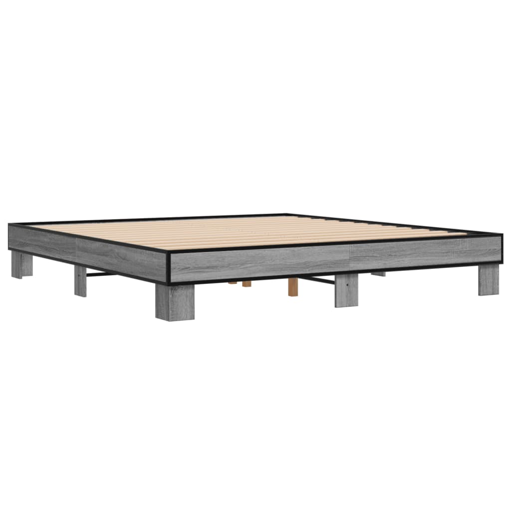 Cadre de lit sans matelas sonoma gris 200x200 cm