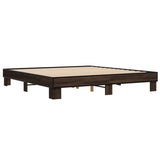 Bed frame without mattress brown oak 200x200 cm