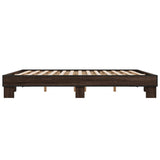 Bed frame without mattress brown oak 200x200 cm