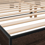 Bed frame without mattress brown oak 200x200 cm