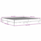 Cadre de lit sans matelas sonoma gris 180x200 cm