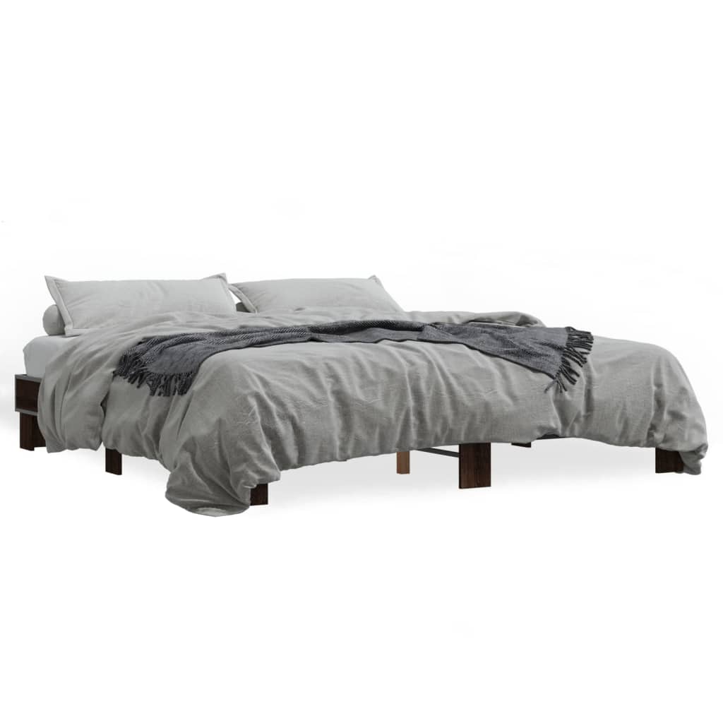 Cadre de lit sans matelas chêne marron 180x200 cm