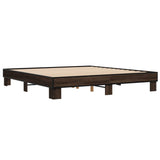 Bed frame without mattress brown oak 180x200 cm