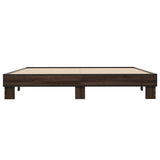 Bed frame without mattress brown oak 180x200 cm