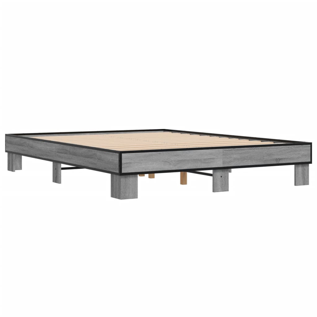 Cadre de lit sans matelas sonoma gris 150x200 cm