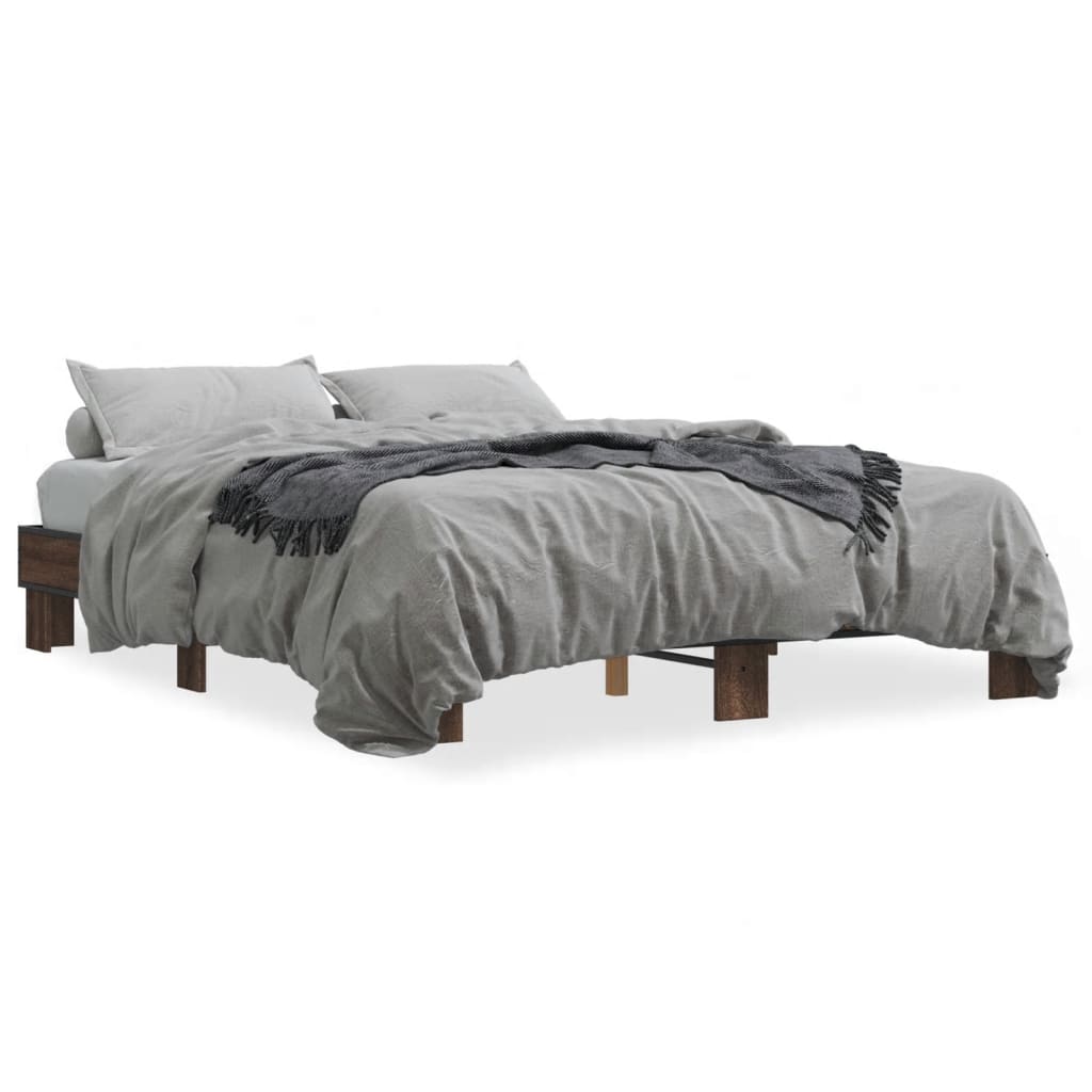 Cadre de lit sans matelas chêne marron 150x200 cm