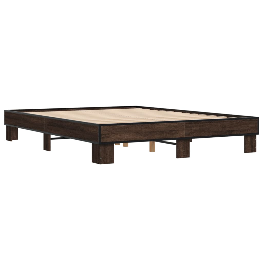 Cadre de lit sans matelas chêne marron 150x200 cm