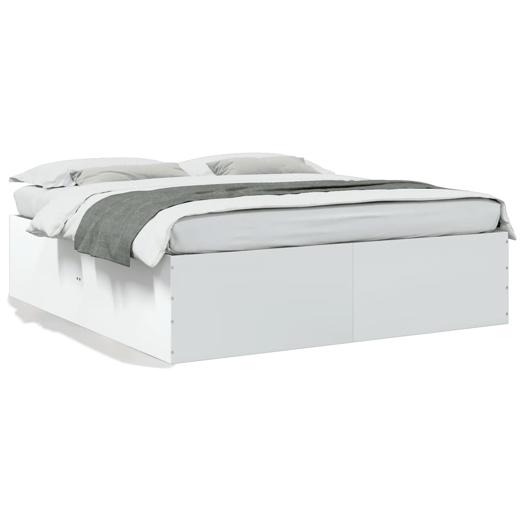 Cadre de lit sans matelas blanc 200x200 cm