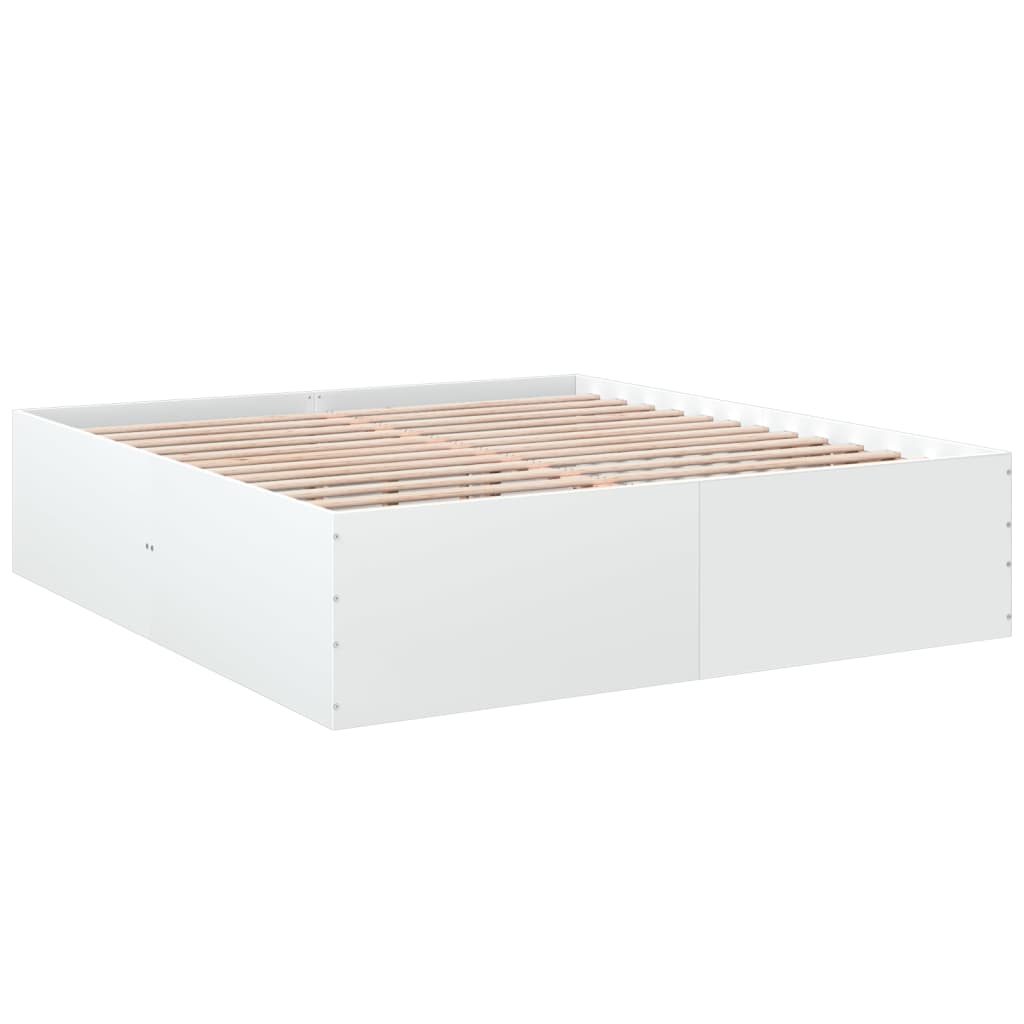 Cadre de lit sans matelas blanc 200x200 cm