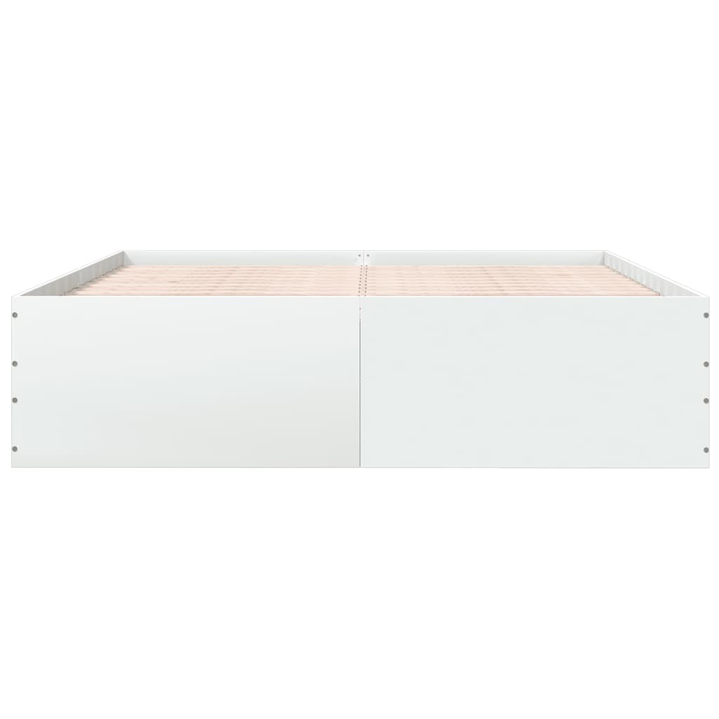 Cadre de lit sans matelas blanc 200x200 cm