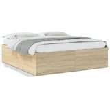 Bed frame without mattress sonoma oak 200x200 cm