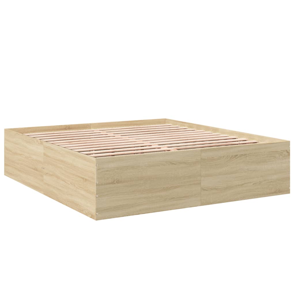 Bed frame without mattress sonoma oak 200x200 cm