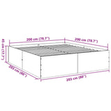 Bed frame without mattress sonoma oak 200x200 cm