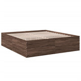 Bed frame without mattress brown oak 200x200 cm