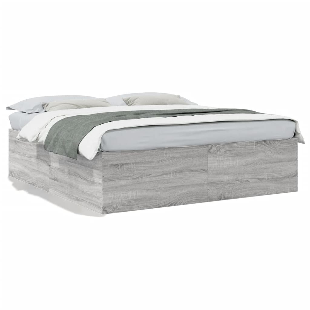 Cadre de lit sans matelas sonoma gris 180x200 cm