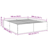 Cadre de lit sans matelas sonoma gris 180x200 cm