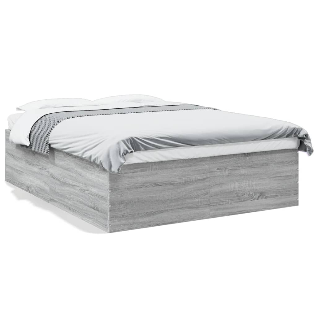 Cadre de lit sans matelas sonoma gris 160x200 cm