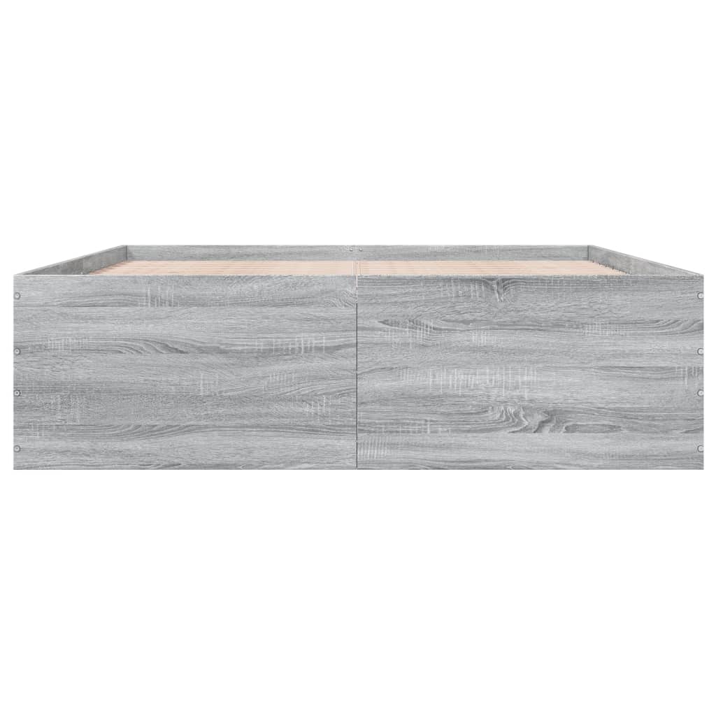 Cadre de lit sans matelas sonoma gris 160x200 cm