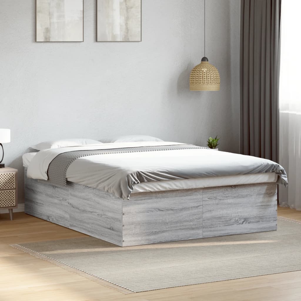 Cadre de lit sans matelas sonoma gris 160x200 cm