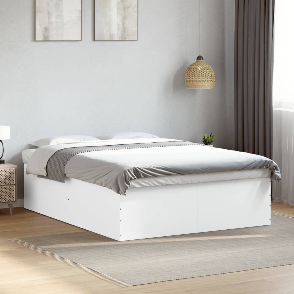 Cadre de lit sans matelas blanc 150x200 cm