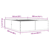 Cadre de lit sans matelas chêne sonoma 150x200 cm