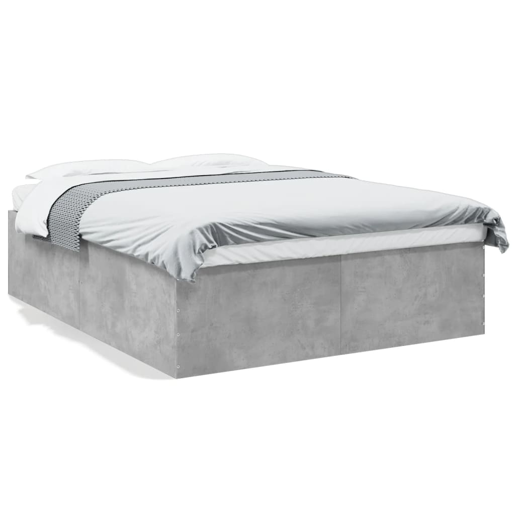 Cadre de lit sans matelas gris béton 150x200 cm