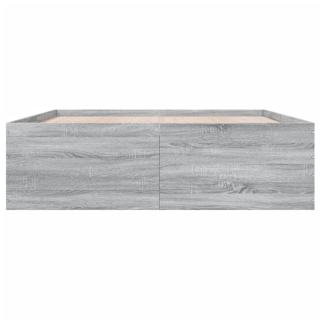 Cadre de lit sans matelas sonoma gris 150x200 cm