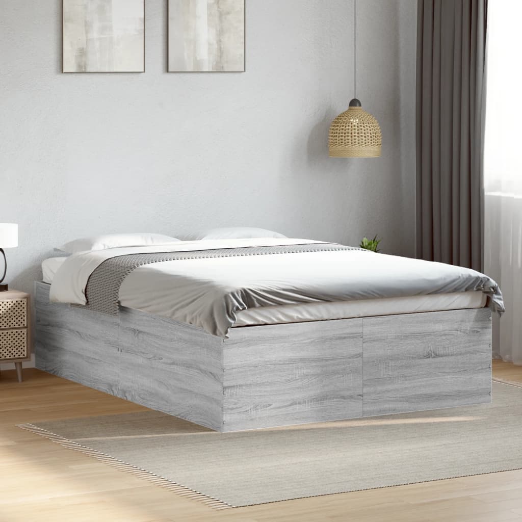 Cadre de lit sans matelas sonoma gris 140x200 cm