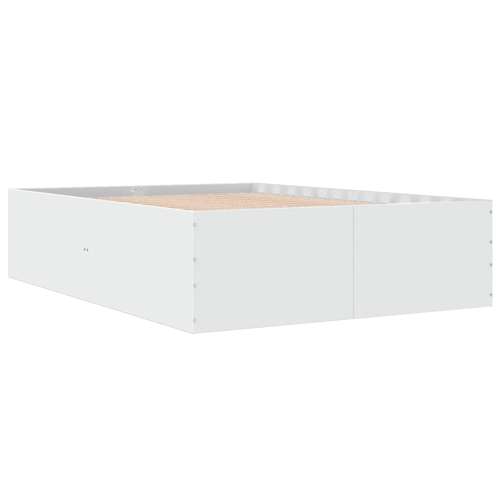 Cadre de lit sans matelas blanc 140x190 cm