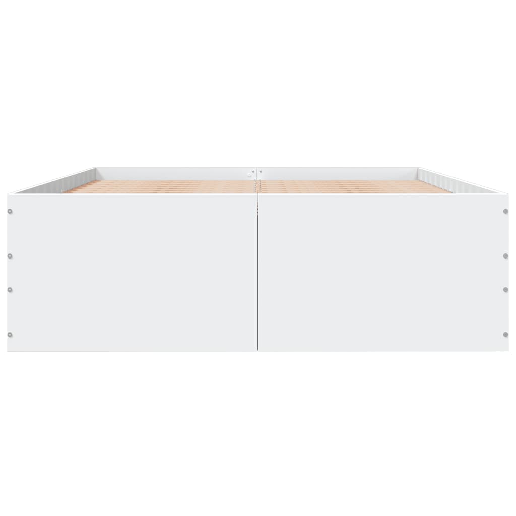 Cadre de lit sans matelas blanc 140x190 cm