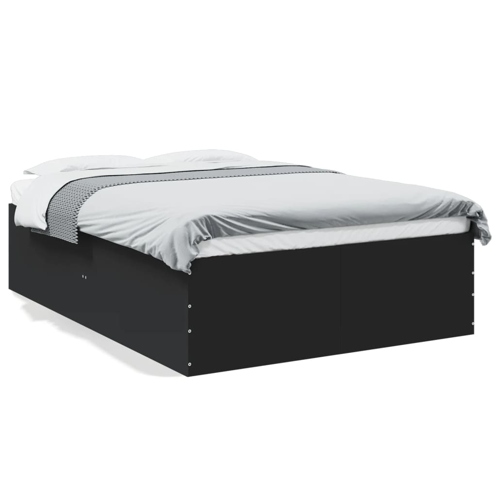 Cadre de lit sans matelas noir 140x190 cm