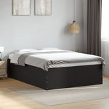 Cadre de lit sans matelas noir 140x190 cm