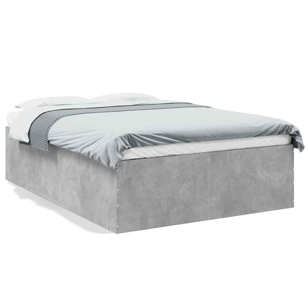 Cadre de lit sans matelas gris béton 140x190 cm