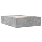 Cadre de lit sans matelas gris béton 140x190 cm