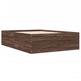 Cadre de lit sans matelas chêne marron 140x190 cm