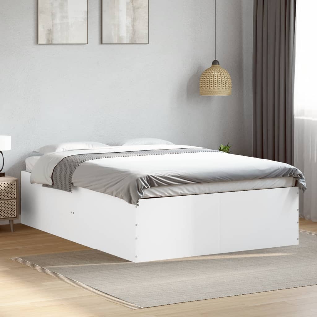 Cadre de lit sans matelas blanc 135x190 cm