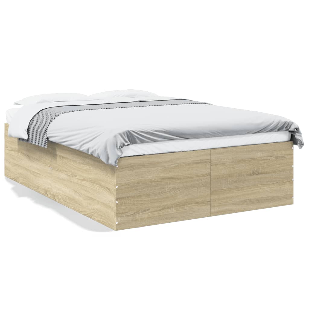 Cadre de lit sans matelas chêne sonoma 135x190 cm