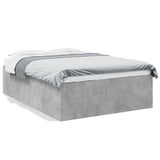 Cadre de lit sans matelas gris béton 135x190 cm