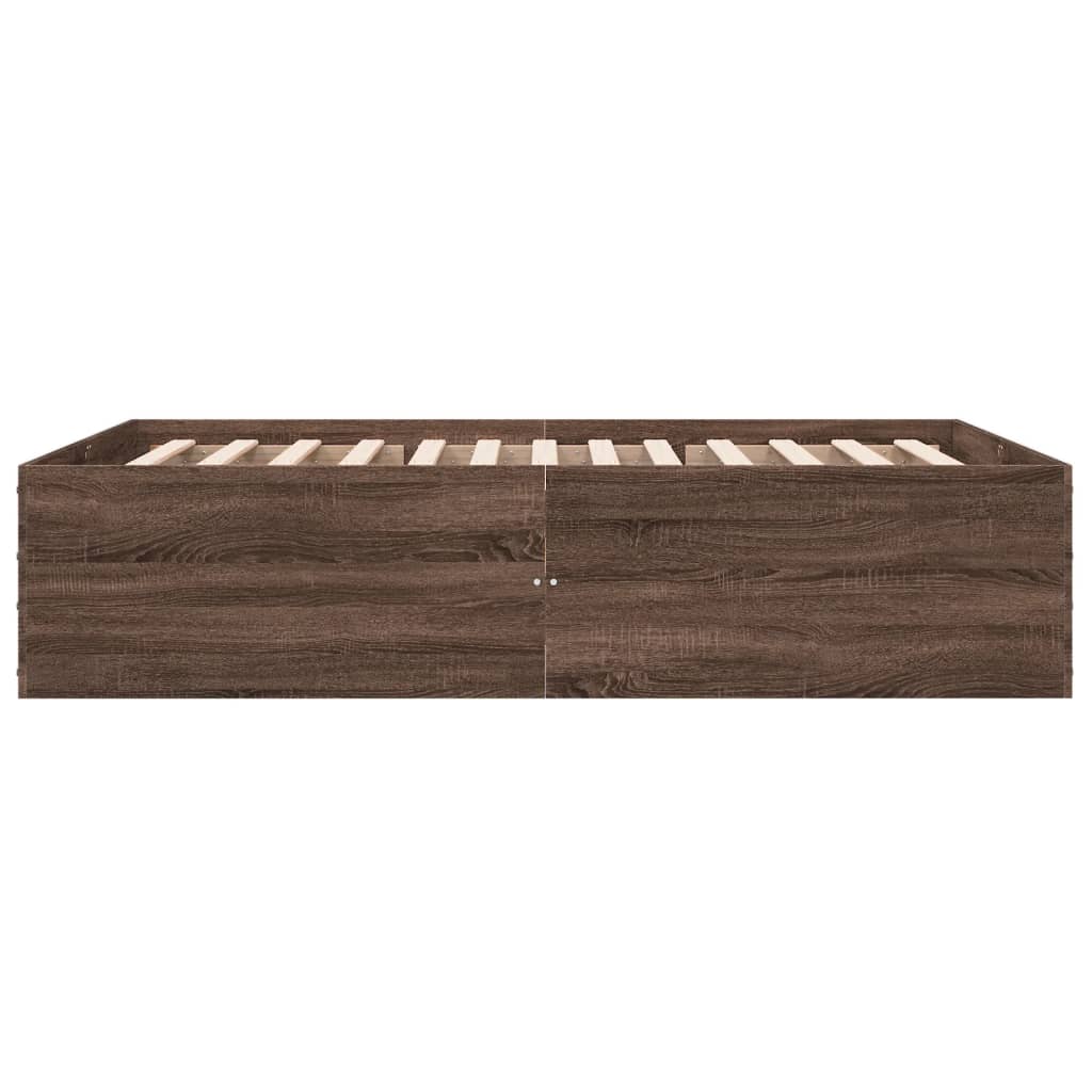 Cadre de lit sans matelas chêne marron 135x190 cm