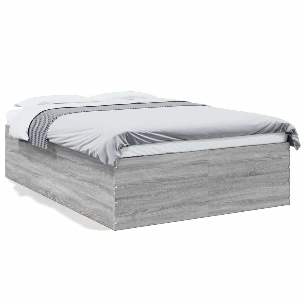 Cadre de lit sans matelas sonoma gris 120x190 cm