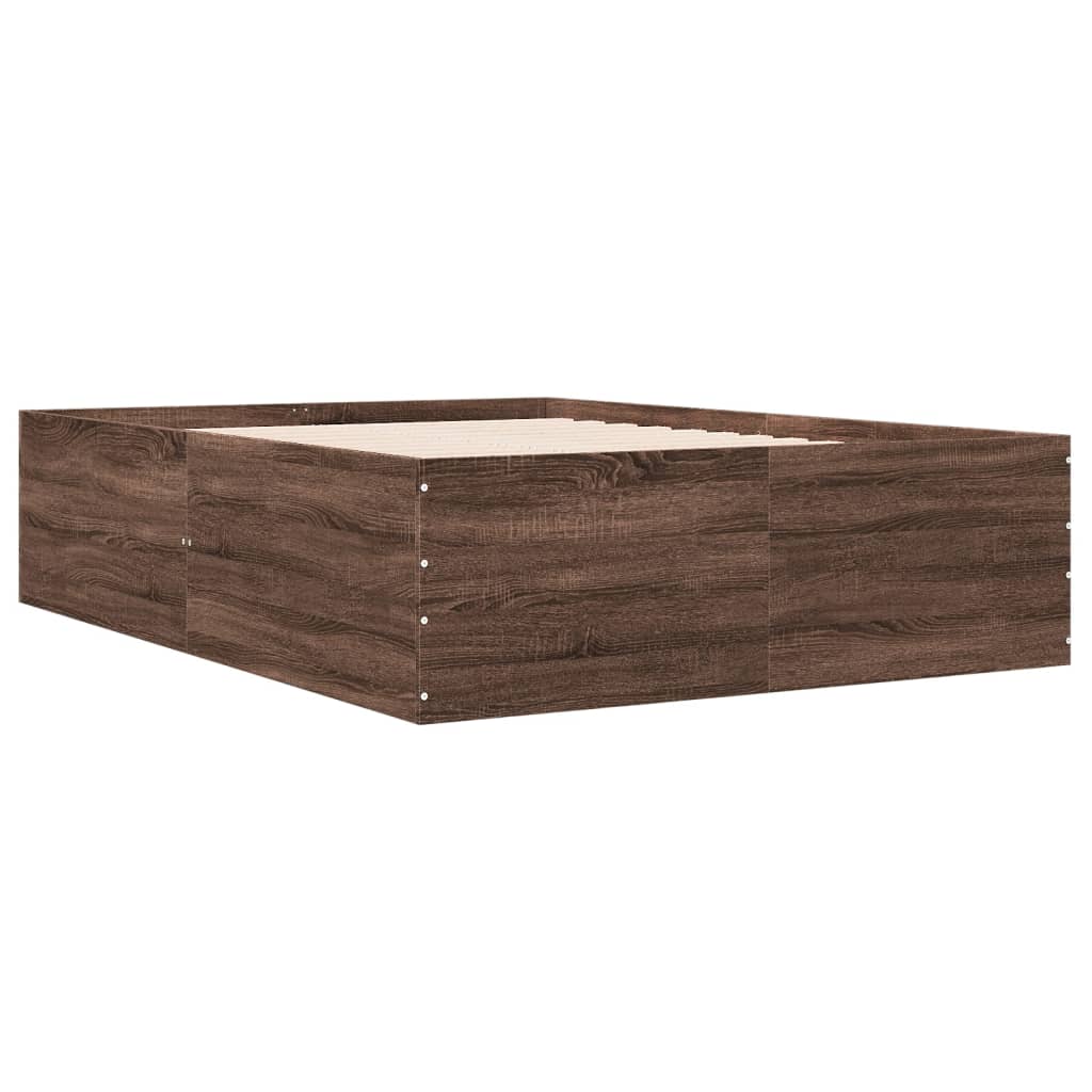 Cadre de lit sans matelas chêne marron 120x190 cm